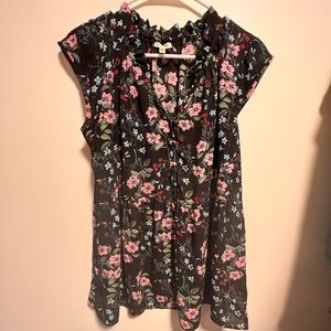 Spense Black Floral Shirt